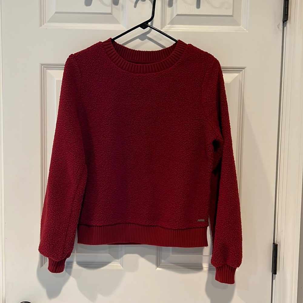 Abercrombie &Fitch women Sherpa sweatshirt with balloon sleeve